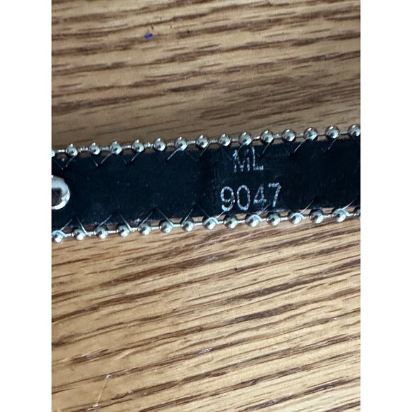 Black Rhinestone Studded Belt With Silver Buckle 43\